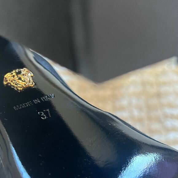 VERSACE Satin Platform Pumps Sz 37 - Picture 7 of 12